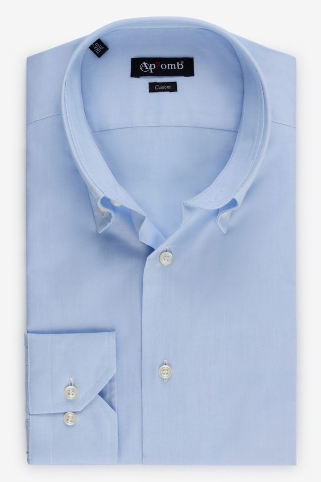 aplomb Hemd Herren Aplomb Regular Einfarbig 100% Baumwolle kragen Button-Down Lange Ärmel