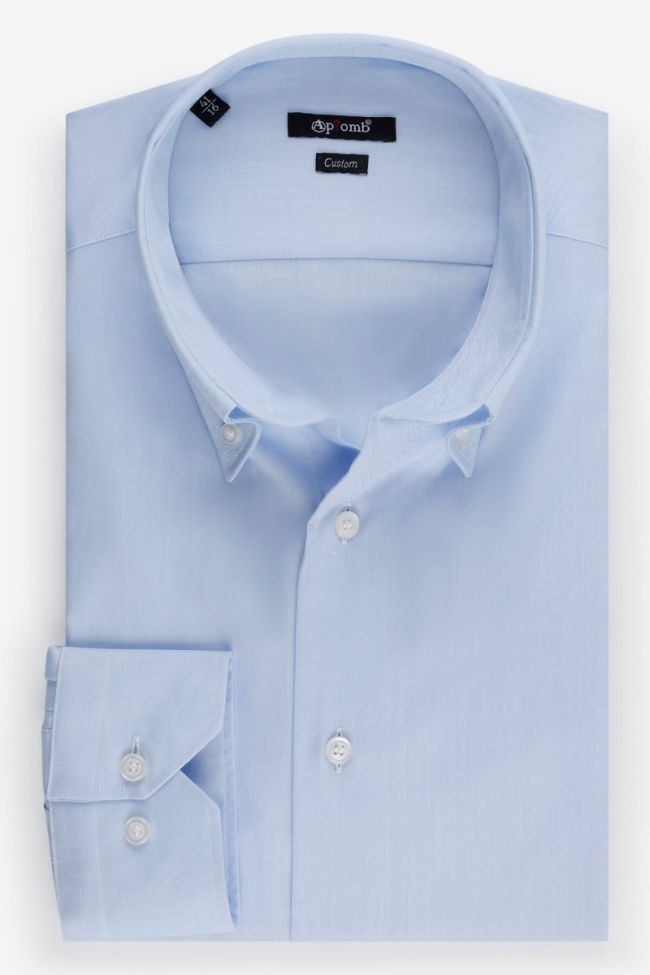 aplomb Hemd Herren Aplomb Regular Einfarbig 100% Baumwolle kragen Button-Down Lange Ärmel