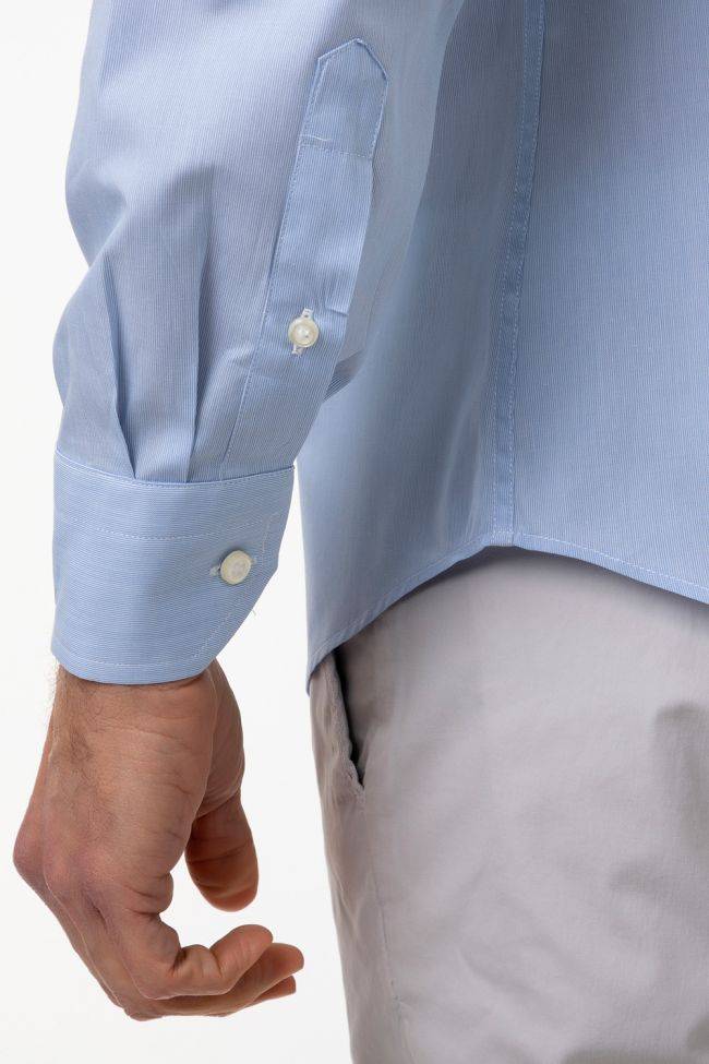 Aplomb Hemd Herren Aplomb Regular Einfarbig 100% Baumwolle Kragen Button-Down Lange Ärmel