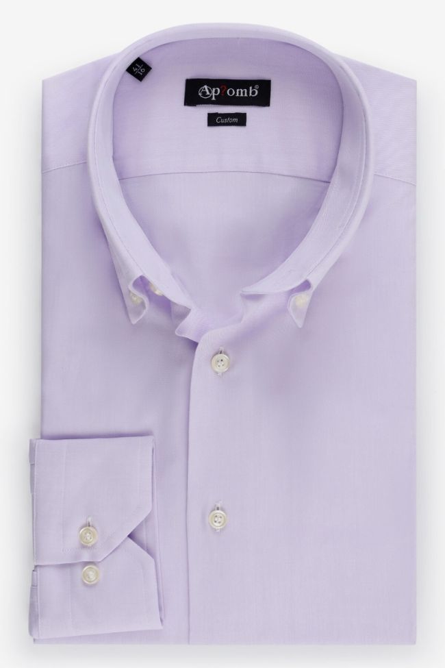 aplomb Hemd Herren Aplomb Regular Einfarbig 100% Baumwolle kragen Button-Down Lange Ärmel