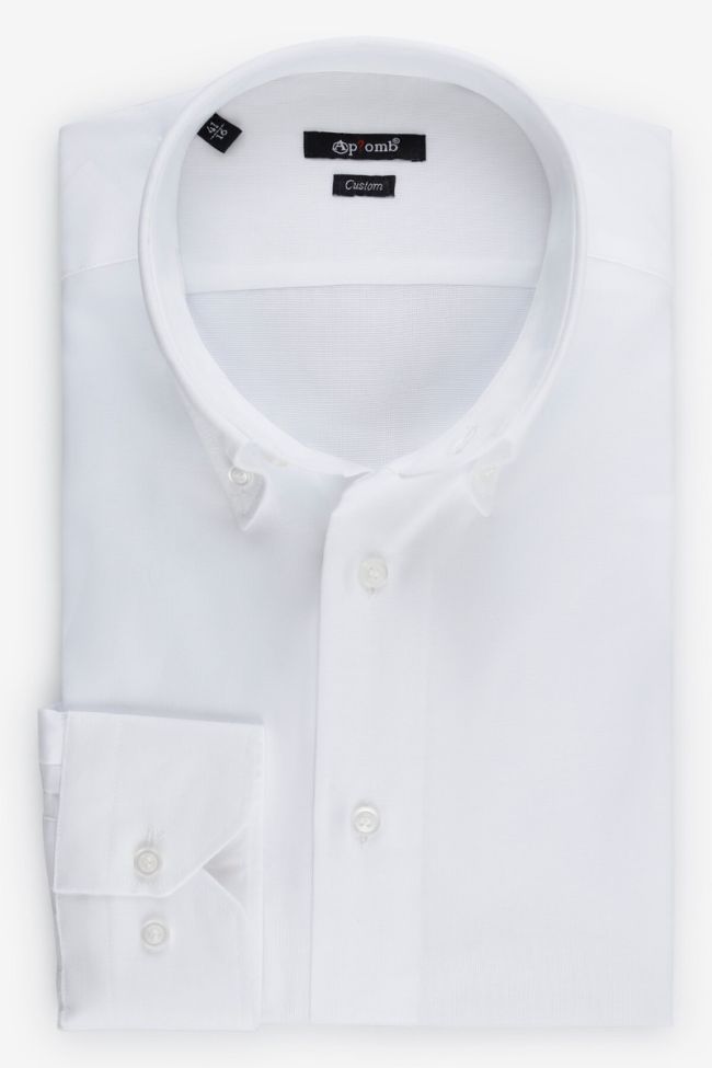 aplomb Hemd Herren Aplomb Regular Einfarbig 100% Baumwolle kragen Button-Down Lange Ärmel