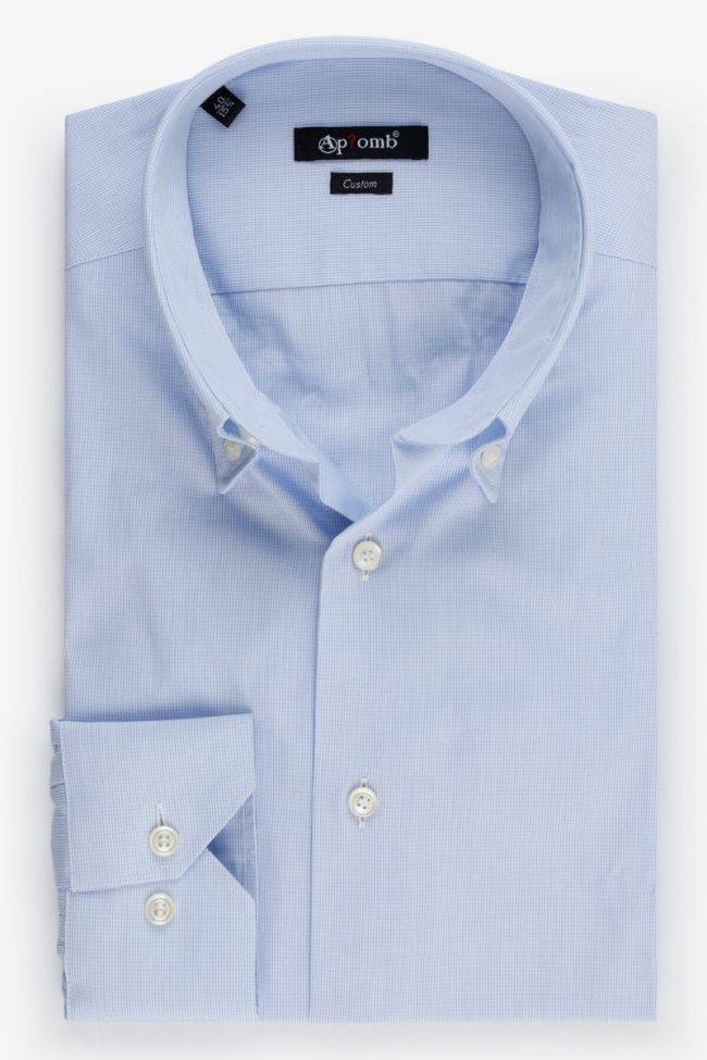 aplomb Hemd Herren Aplomb Regular Einfarbig 100% Baumwolle kragen Button-Down Lange Ärmel