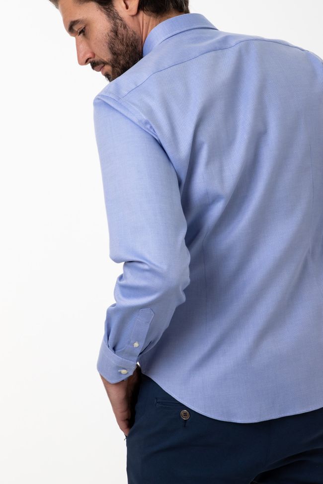 Aplomb Hemd Herren Aplomb Regular Einfarbig 100% Baumwolle Kragen Button-Down Lange Ärmel