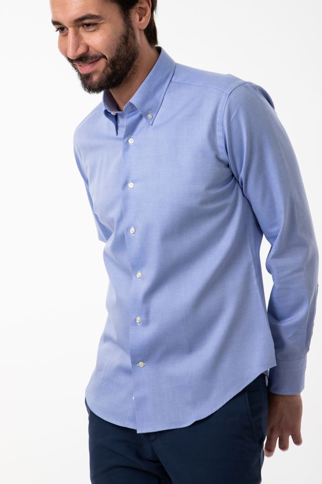 aplomb Hemd Herren Aplomb Regular Einfarbig 100% Baumwolle kragen Button-Down Lange Ärmel