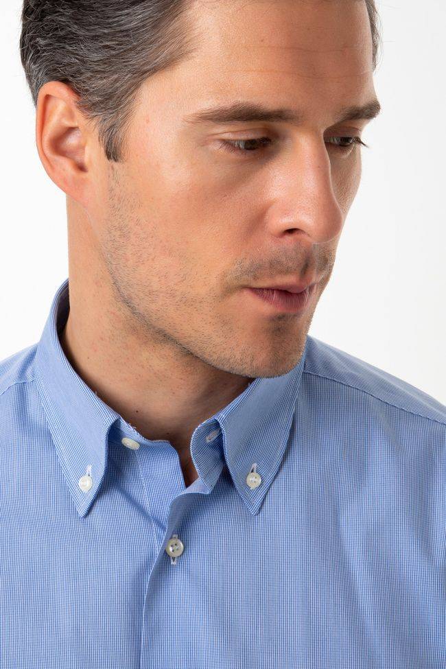 Aplomb Hemd Herren Aplomb Regular Einfarbig 100% Baumwolle Kragen Button-Down Lange Ärmel