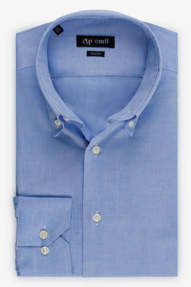 aplomb Hemd Herren Aplomb Regular Einfarbig 100% Baumwolle kragen Button-Down Lange Ärmel