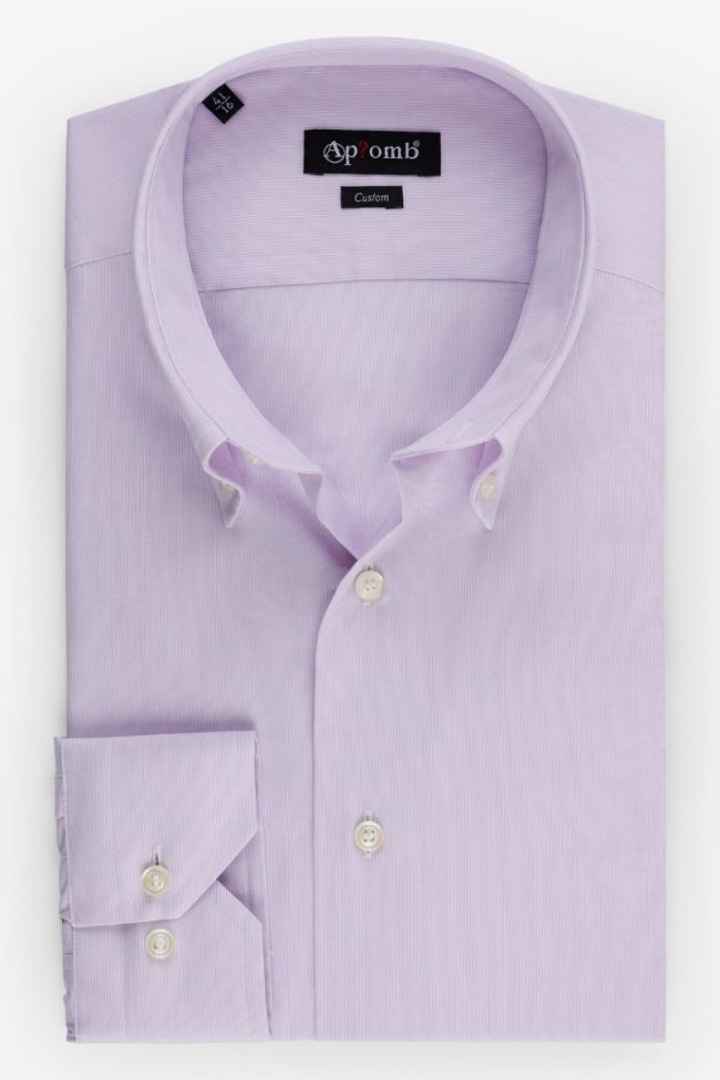 aplomb Hemd Herren Aplomb Regular Einfarbig 100% Baumwolle kragen Button-Down Lange Ärmel