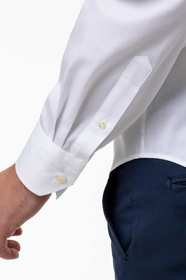 Aplomb Hemd Herren Aplomb Regular Einfarbig 100% Baumwolle Kragen Button-Down Lange Ärmel