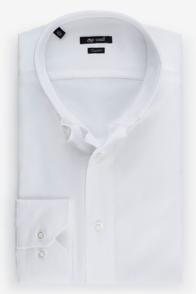 aplomb Hemd Herren Aplomb Regular Einfarbig 100% Baumwolle kragen Button-Down Lange Ärmel