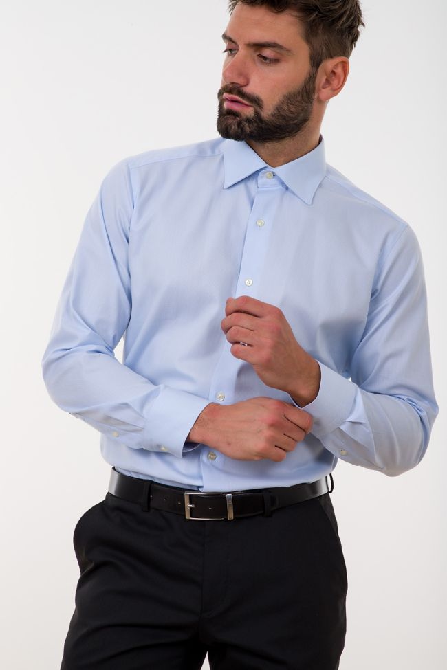 Aplomb Hemd Herren Aplomb Regular Einfarbig 100% Baumwolle Kragen Italienisch Lange Ärmel