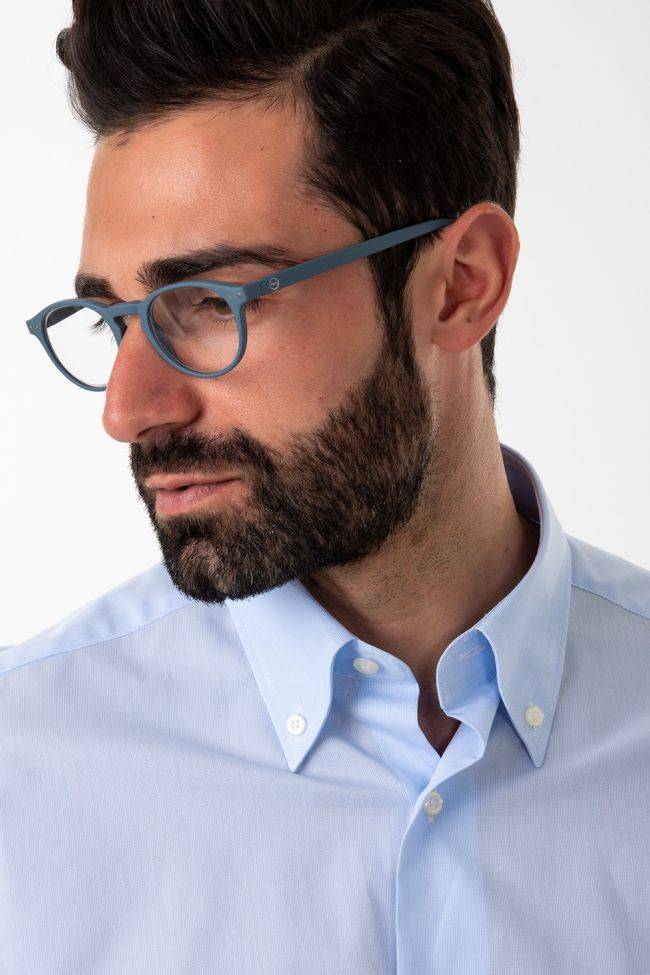 Aplomb Hemd Herren Aplomb Regular Einfarbig 100% Baumwolle Kragen Button-Down Lange Ärmel