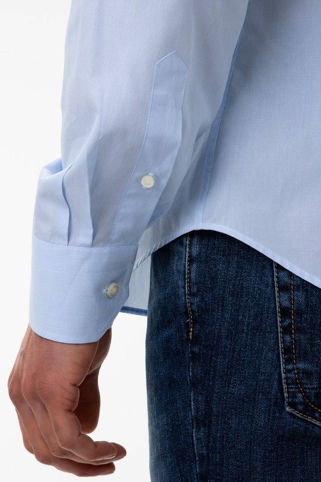 Aplomb Hemd Herren Aplomb Regular Einfarbig 100% Baumwolle Kragen Button-Down Lange Ärmel