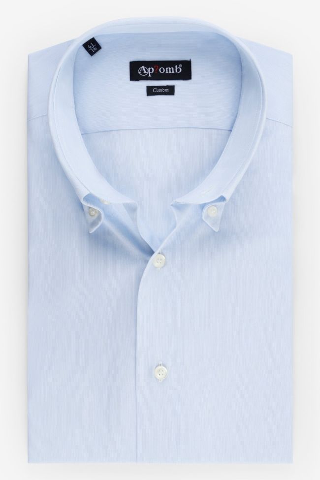 aplomb Hemd Herren Aplomb Regular Einfarbig 100% Baumwolle kragen Button-Down Lange Ärmel