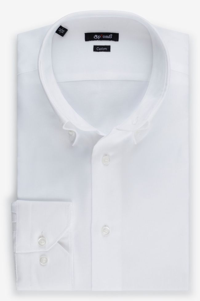 aplomb Hemd Herren Aplomb Regular Einfarbig 100% Baumwolle kragen Button-Down Lange Ärmel