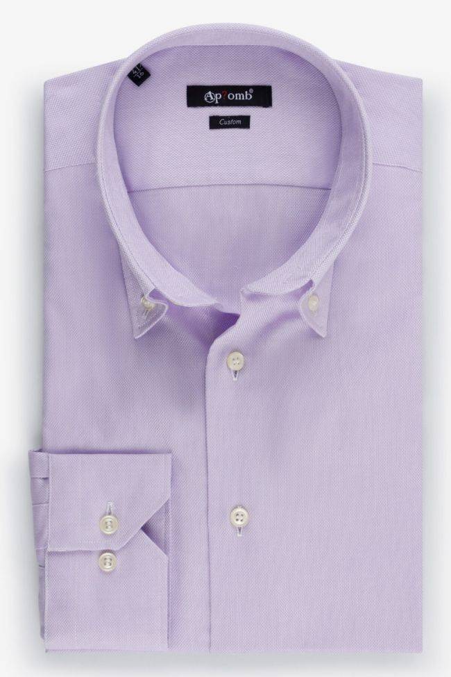 aplomb Hemd Herren Aplomb Regular Einfarbig 100% Baumwolle kragen Button-Down Lange Ärmel