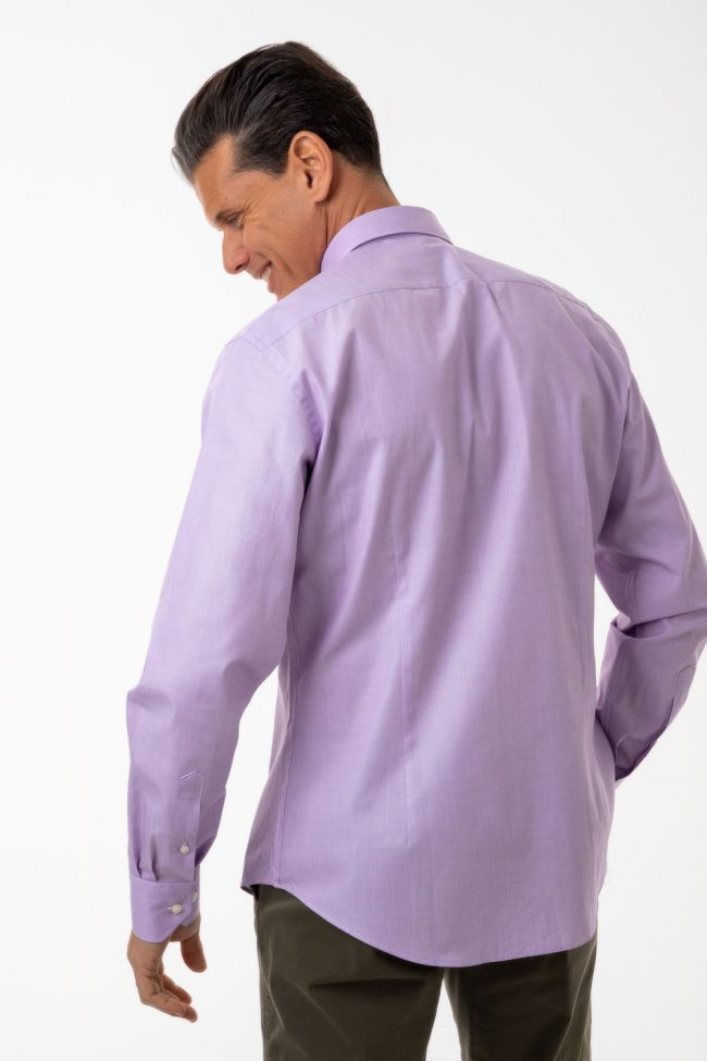 Aplomb Hemd Herren Aplomb Regular Einfarbig 100% Baumwolle Kragen Button-Down Lange Ärmel
