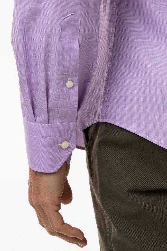 Aplomb Hemd Herren Aplomb Regular Einfarbig 100% Baumwolle Kragen Button-Down Lange Ärmel