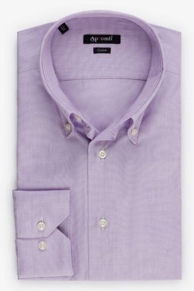 aplomb Hemd Herren Aplomb Regular Einfarbig 100% Baumwolle kragen Button-Down Lange Ärmel