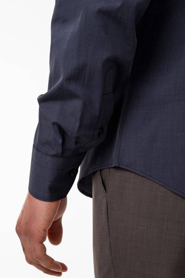 Aplomb Hemd Herren Aplomb Regular Einfarbig 100% Baumwolle Kragen Button-Down Lange Ärmel