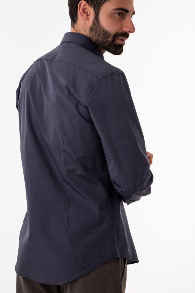 Aplomb Hemd Herren Aplomb Regular Einfarbig 100% Baumwolle Kragen Button-Down Lange Ärmel