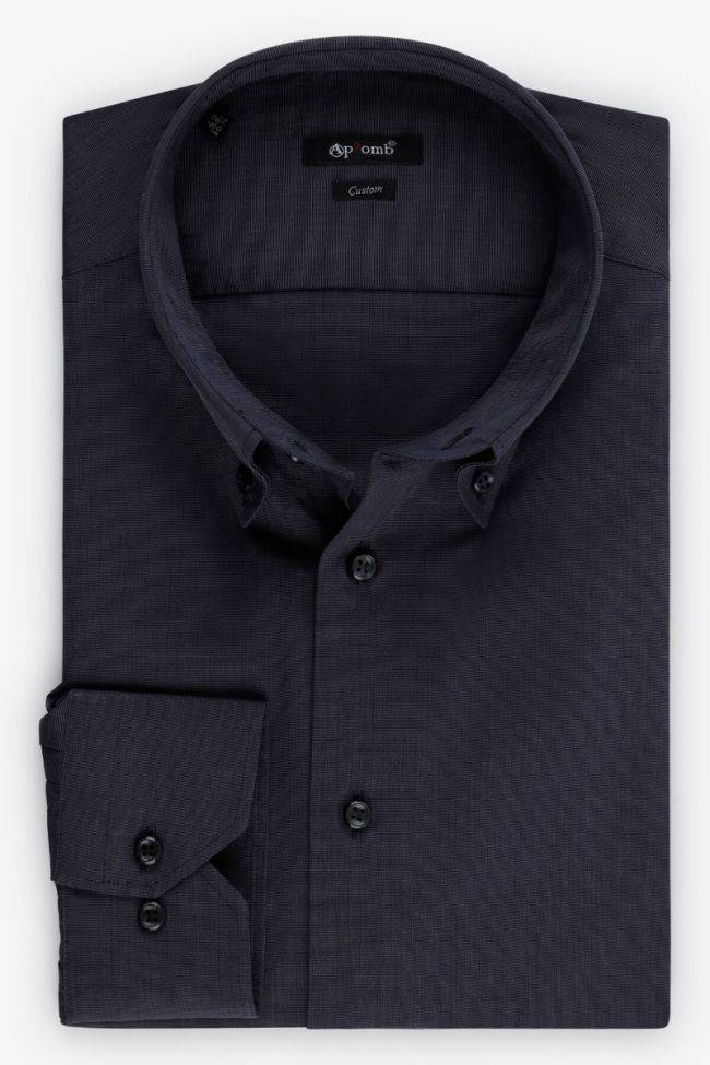 aplomb Hemd Herren Aplomb Regular Einfarbig 100% Baumwolle kragen Button-Down Lange Ärmel
