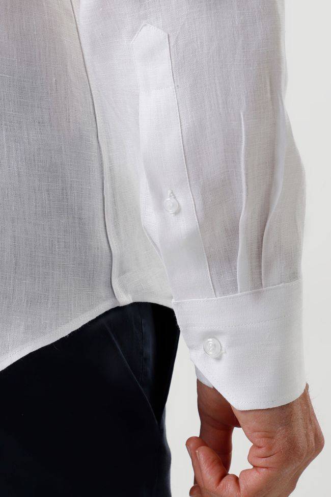 Aplomb Hemd Herren Aplomb Regular Einfarbig 100% Leinen Kragen Button-Down Lange Ärmel