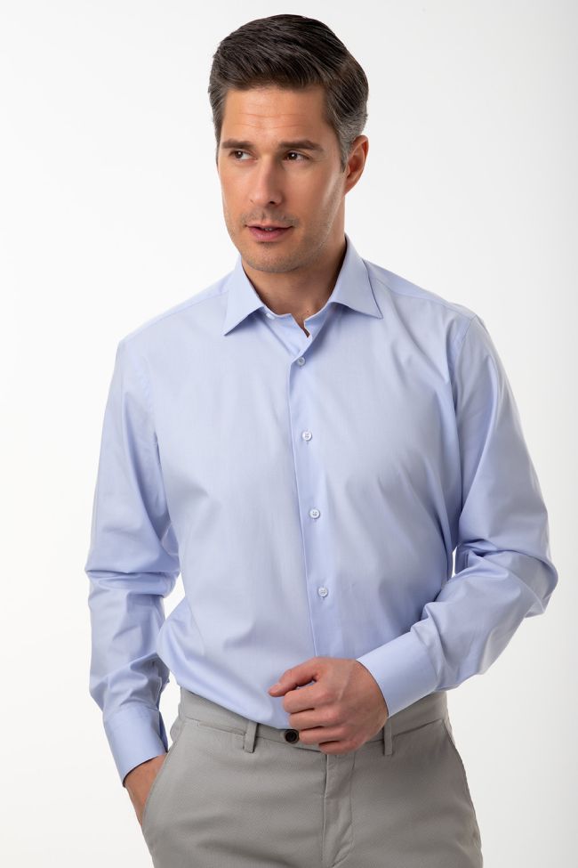 Aplomb Hemd Herren Aplomb Regular Einfarbig 97% Baumwolle 3% Elastan Kragen Italienisch Lange Ärmel