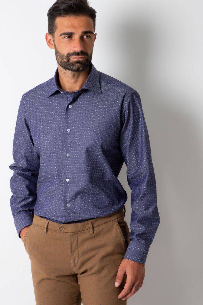 Aplomb Hemd Herren Aplomb Regular Halb Unifarben 100% Baumwolle Kragen Italienisch Lange Ärmel