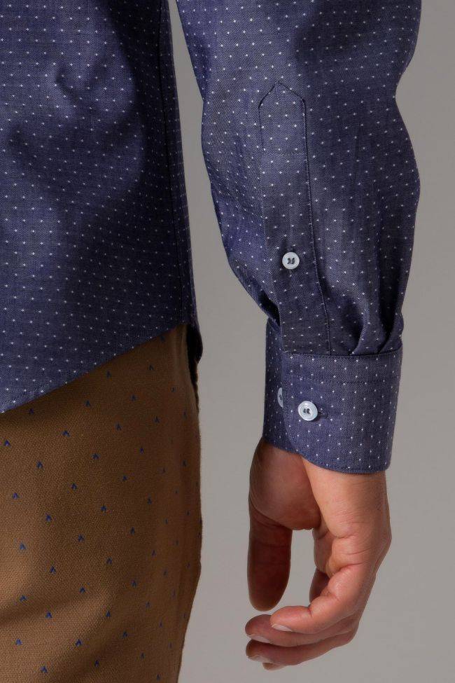 Aplomb Hemd Herren Aplomb Regular Halb Unifarben 100% Baumwolle Kragen Italienisch Lange Ärmel