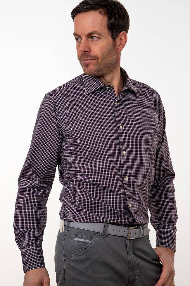 Aplomb Hemd Herren Aplomb Regular Karo 100% Baumwolle Kragen Italienisch Lange Ärmel