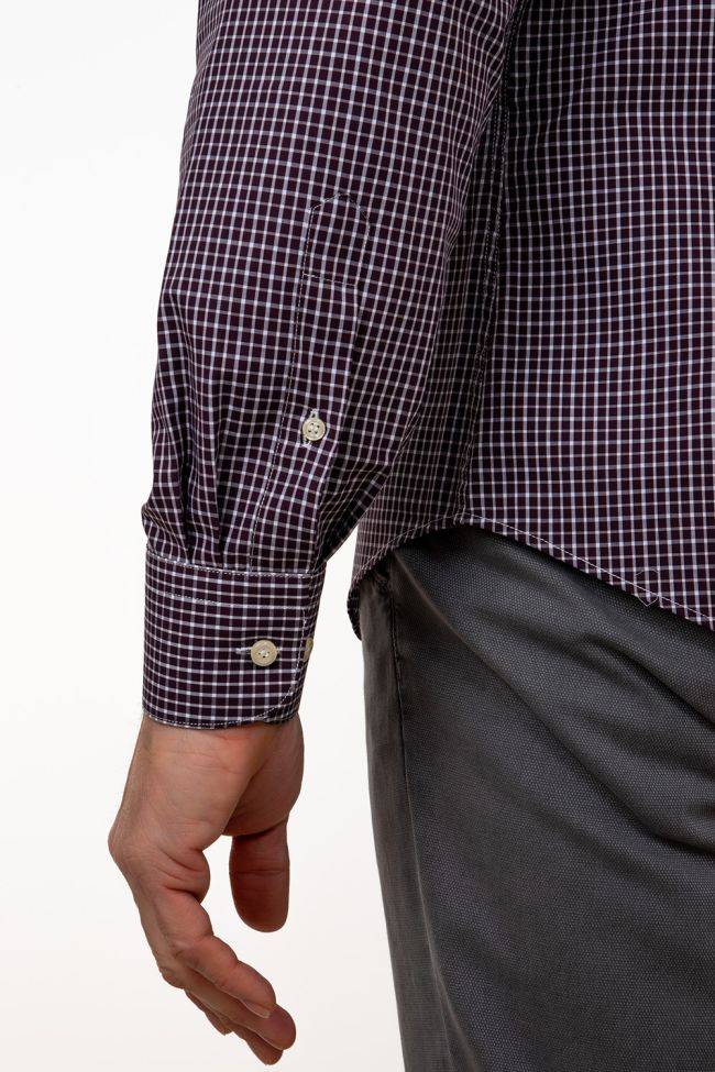 Aplomb Hemd Herren Aplomb Regular Karo 100% Baumwolle Kragen Italienisch Lange Ärmel