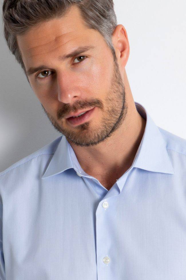 Aplomb Hemd Herren Aplomb Regular Karo 100% Baumwolle Kragen Italienisch Lange Ärmel