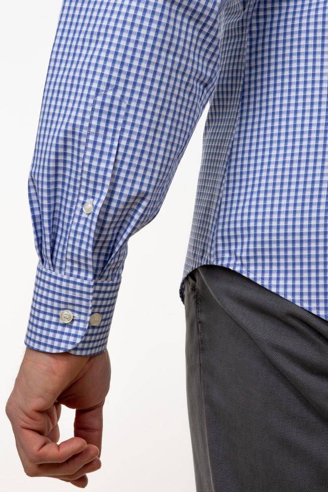Aplomb Hemd Herren Aplomb Regular Karo 100% Baumwolle Kragen Italienisch Lange Ärmel
