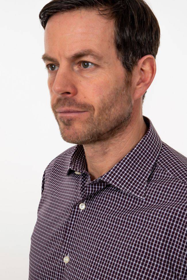 aplomb Hemd Herren Aplomb Regular Karo 100% Baumwolle kragen Italienisch Lange Ärmel