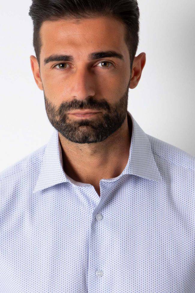 Aplomb Hemd Herren Aplomb Regular Muster 100% Baumwolle Kragen Italienisch Lange Ärmel