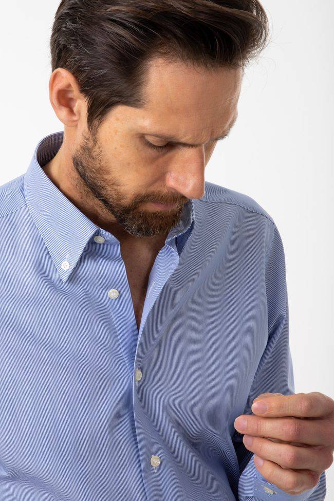 Aplomb Hemd Herren Aplomb Regular Streifen 100% Baumwolle Kragen Button-Down Lange Ärmel