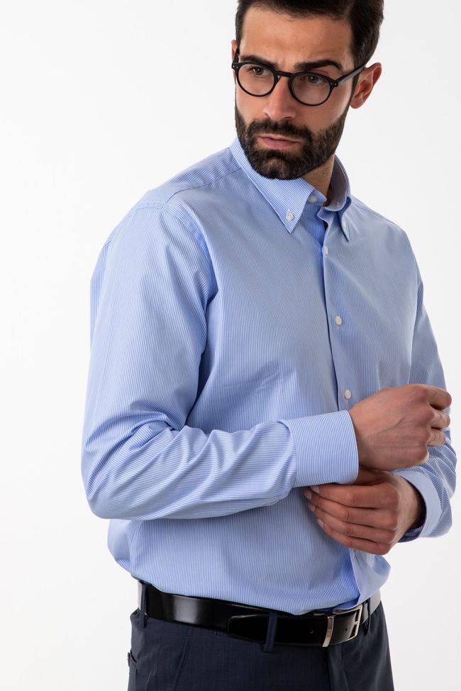 aplomb Hemd Herren Aplomb Regular Streifen 100% Baumwolle kragen Button-Down Lange Ärmel