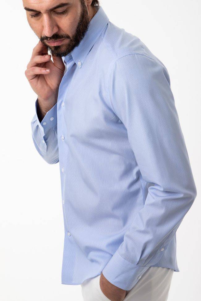 Aplomb Hemd Herren Aplomb Regular Streifen 100% Baumwolle Kragen Button-Down Lange Ärmel