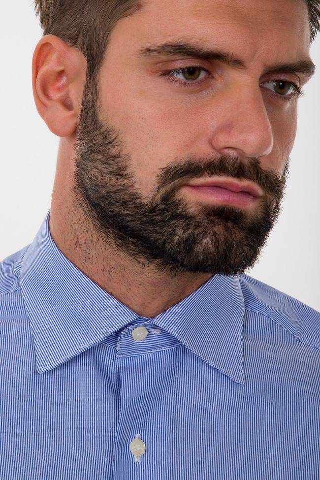 Aplomb Hemd Herren Aplomb Regular Streifen 100% Baumwolle Kragen Italienisch Lange Ärmel