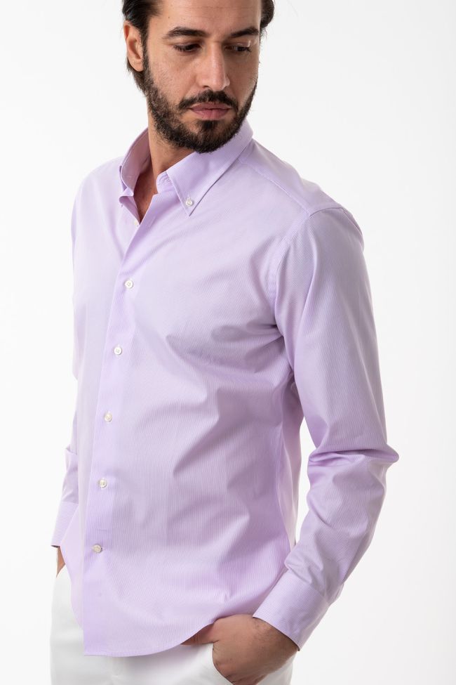 Aplomb Hemd Herren Aplomb Regular Streifen 100% Baumwolle Kragen Button-Down Lange Ärmel