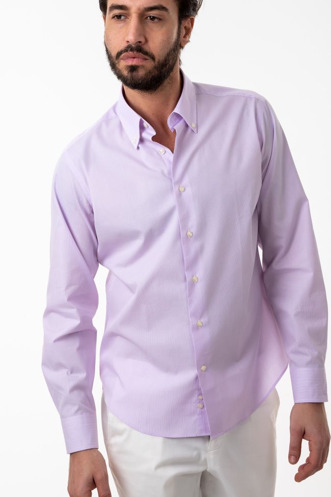 Aplomb Hemd Herren Aplomb Regular Streifen 100% Baumwolle Kragen Button-Down Lange Ärmel