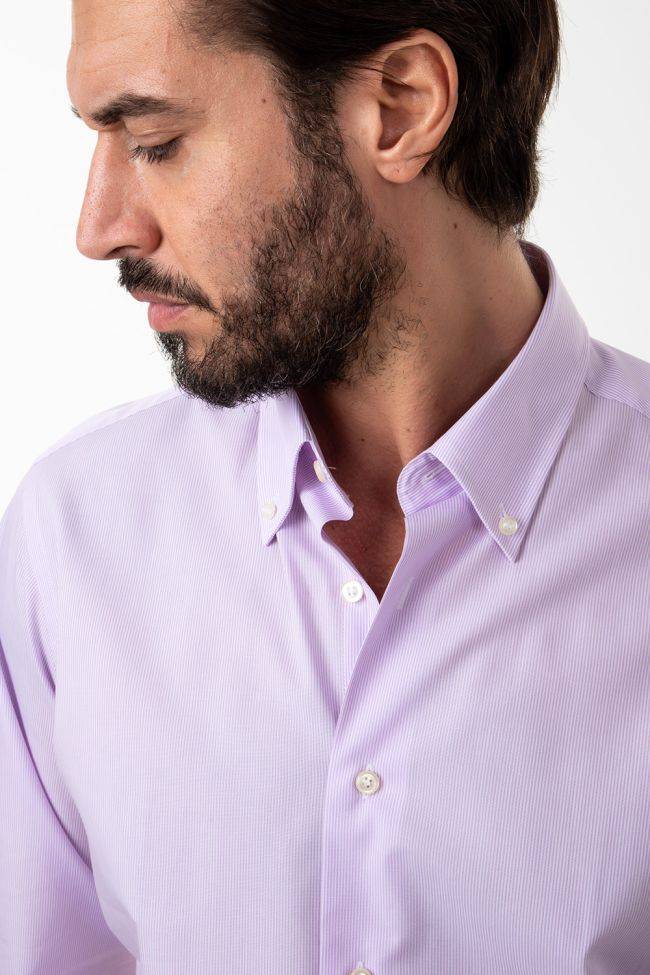Aplomb Hemd Herren Aplomb Regular Streifen 100% Baumwolle Kragen Button-Down Lange Ärmel