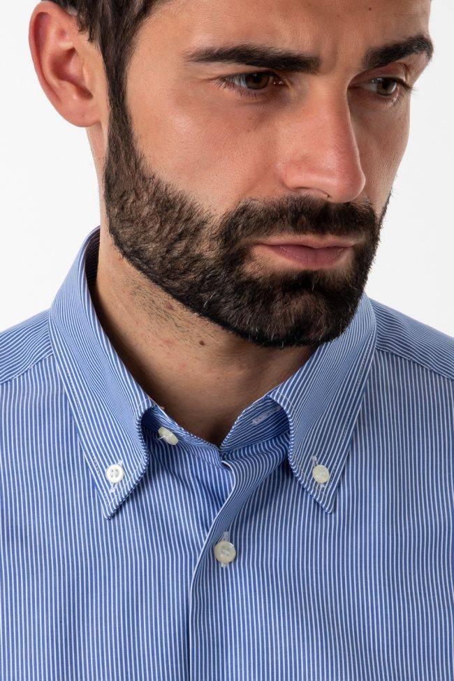 Aplomb Hemd Herren Aplomb Regular Streifen 100% Baumwolle Kragen Button-Down Lange Ärmel