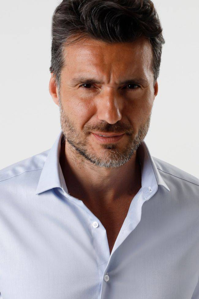 Aplomb Hemd Herren Aplomb Slim Bügelfreie Einfarbig 100% Baumwolle Kragen Italienisch Lange Ärmel