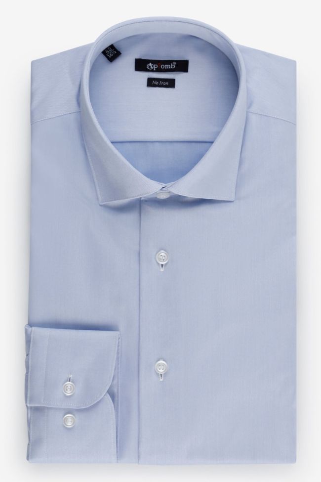 aplomb Hemd Herren Aplomb Slim Bügelfreie Einfarbig 100% Baumwolle kragen Italienisch Lange Ärmel