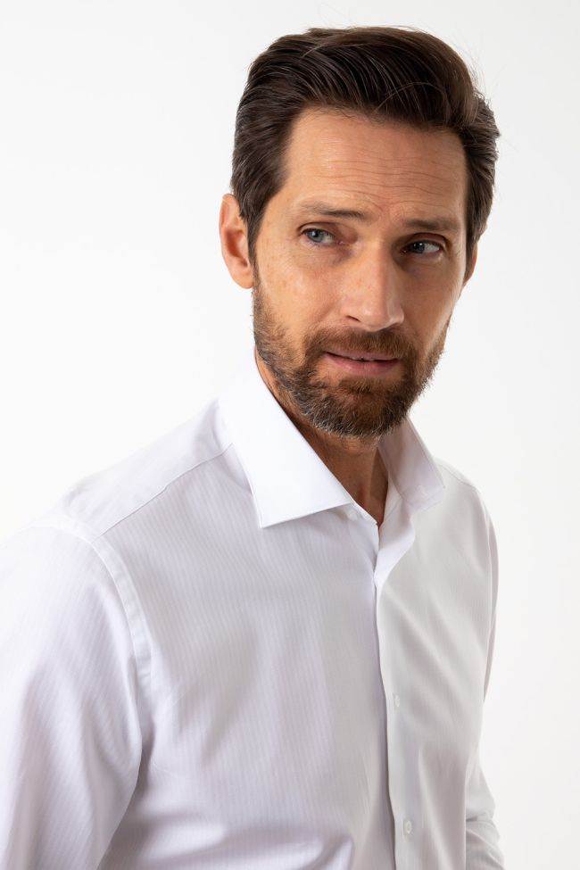 Aplomb Hemd Herren Aplomb Slim Einfarbig 100% Baumwolle Kragen Französisch Lange Ärmel