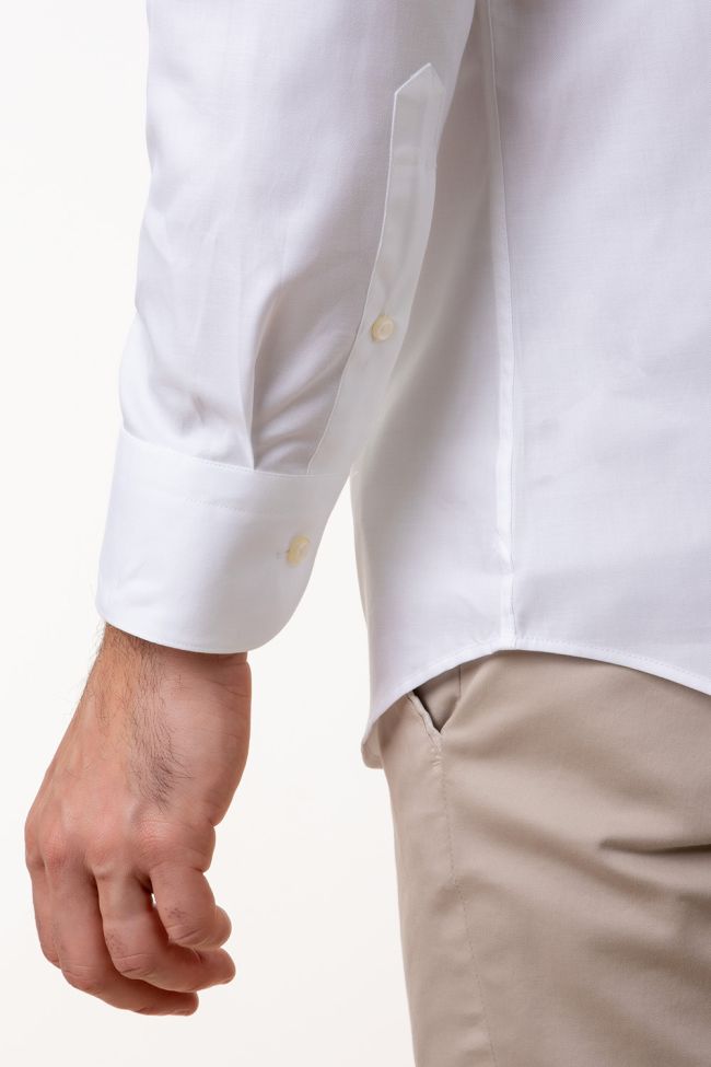 Aplomb Hemd Herren Aplomb Slim Einfarbig 100% Baumwolle Kragen Französisch Lange Ärmel