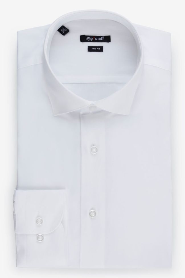 aplomb Hemd Herren Aplomb Slim Einfarbig 100% Baumwolle kragen Französisch Lange Ärmel