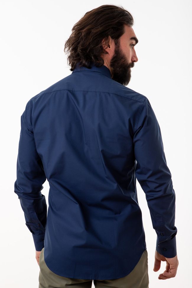 Aplomb Hemd Herren Aplomb Slim Einfarbig 100% Baumwolle Kragen Französisch Lange Ärmel