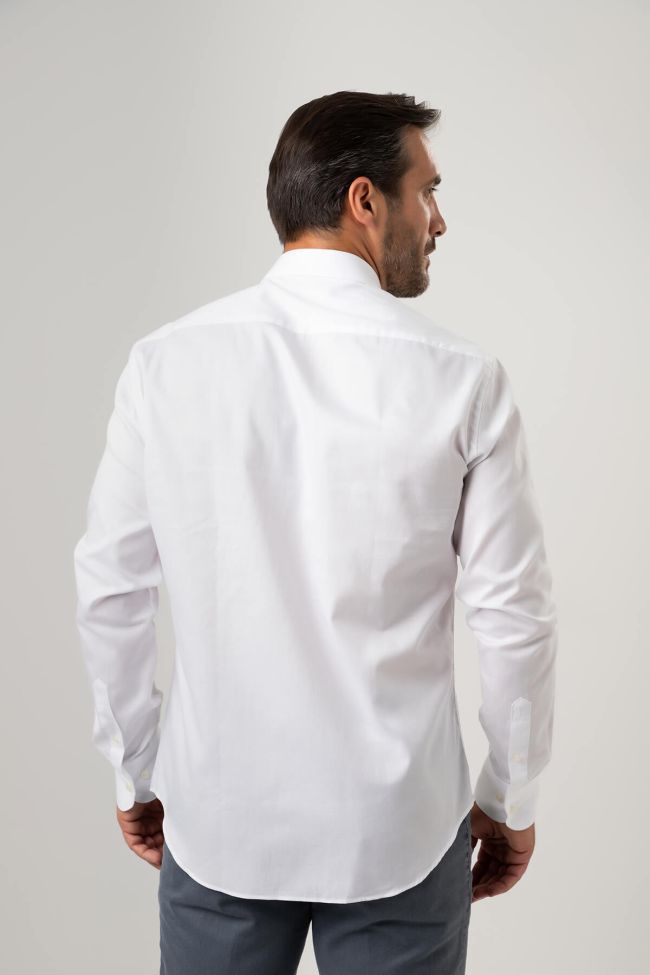 Aplomb Hemd Herren Aplomb Slim Einfarbig 100% Baumwolle Kragen Französisch Lange Ärmel